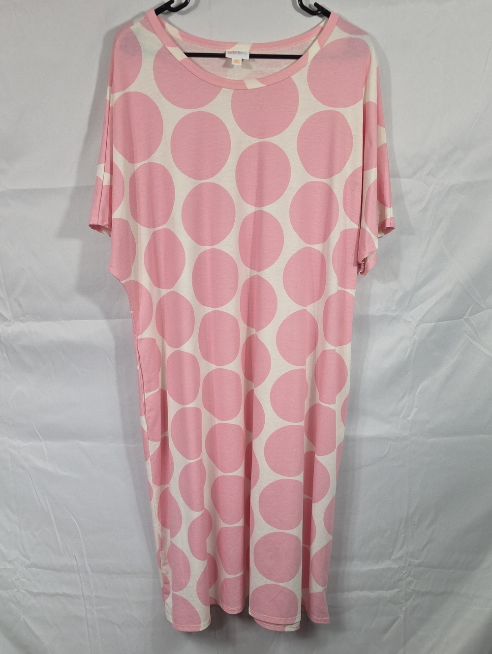 LuLaRoe Pink and Cream Polka Dot Top 3XL (W680) - Picture 1 of 4
